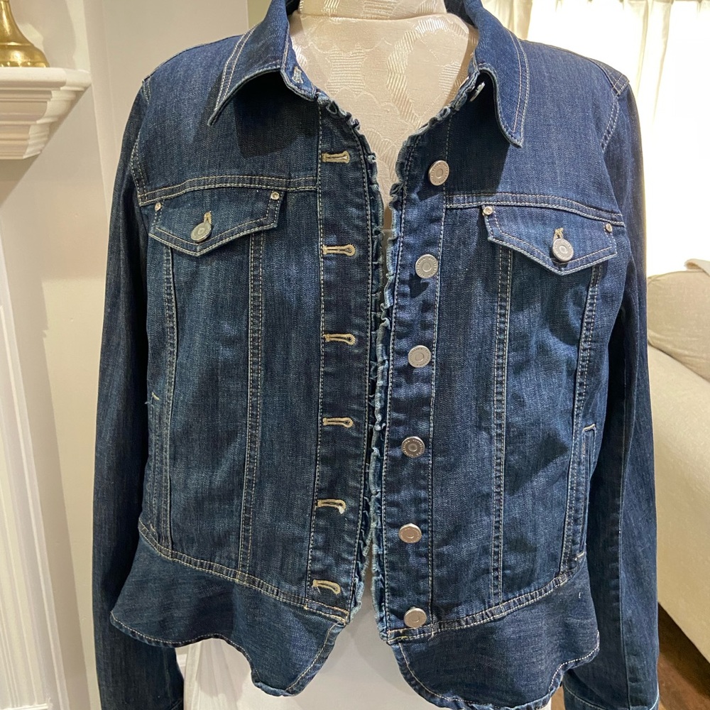 White House Black Market Dark Blue Denim Jean Jacket